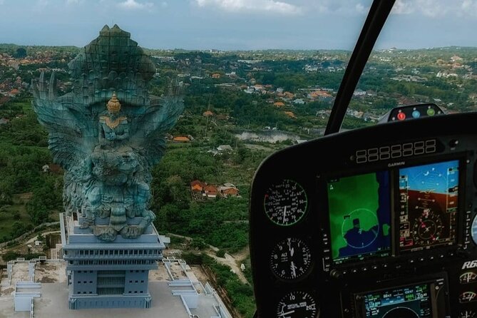 Above the Island of Gods Helicopter Tour - GWK Statue from a powerful new angle