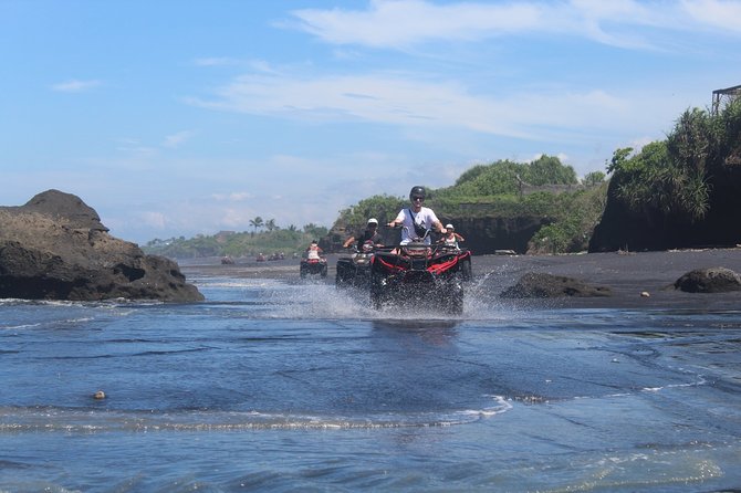 Bali ATV Ride In the beach black sand atv tour - Reaching the black-sand beach