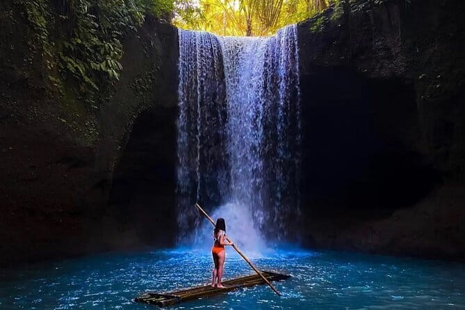 Bali Lempuyang Temple, Waterfall with Rice Terrace Tour - Tukad Cepung Waterfall inside the canyon