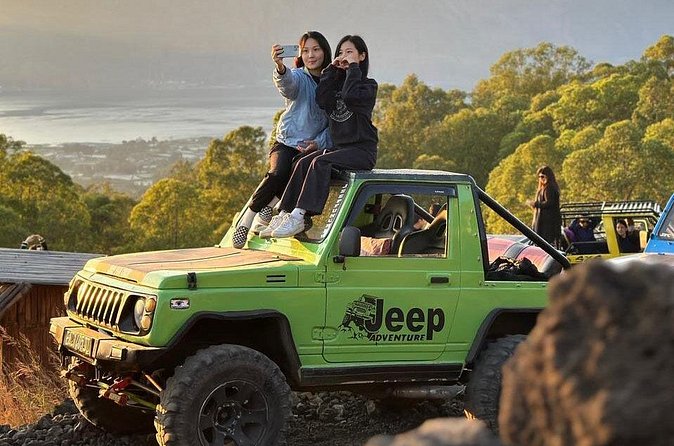 Bali Mount Batur Jeep Sunrise and Black Lava Jeep Tour - Breakfast and coffee with a mountain view