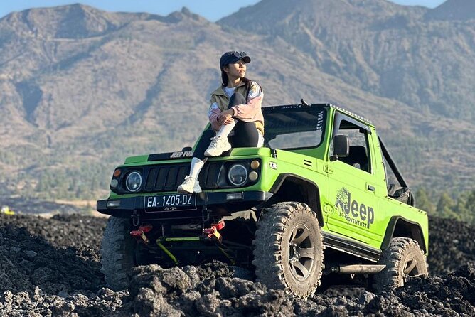 Bali Mount Batur Jeep Sunrise and Black Lava Jeep Tour - Soaking at the natural hot spring by Lake Batur