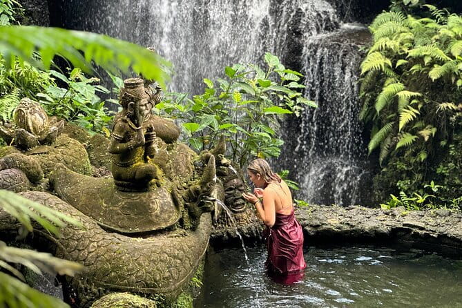 Beji Griya Waterfall Bali Spritual Holy Bath Experience - Entering the waterfall temple