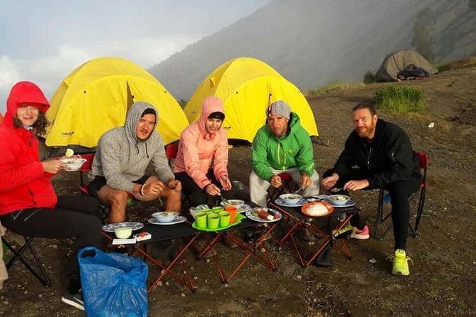 Hiking Rinjani Volcano To Crater rim Senaru 2 Days, Group - Syam Trekker - Sunrise before the long return to Senaru