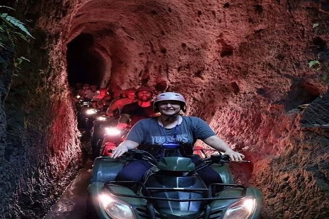 Kuber Bali ATV through Tunnel and Waterfall - Safety gear and help on the course