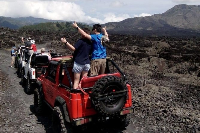 Mount Batur Jeep Sunrise & Overnight Glamping Experience - Black lava, sand fields, and off-road scenery