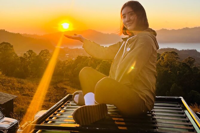 Mount Batur Jeep Tour: Sunrise, Black Lava,Black Sand &Hot Spring - Sunrise from the Jeep viewpoint