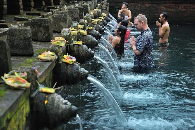 Ubud Monkey Forest Rice Terrace Temple Waterfall Private Tour - Tirta Empul Temple and holy spring water