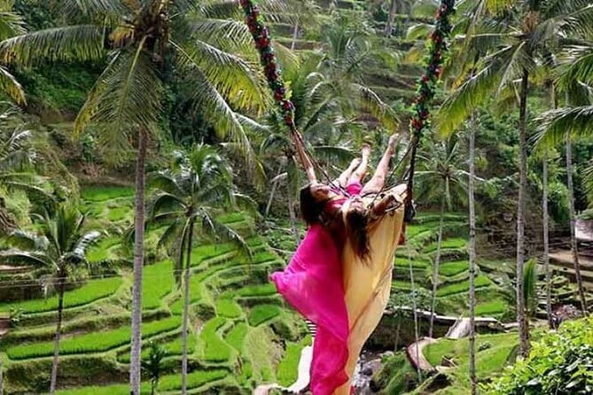 Ubud Tour Water Temple with Jungle Swing - Walking through Tegalalang Rice Terrace